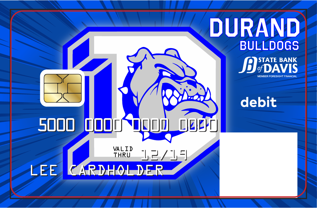 Durand custom debit card